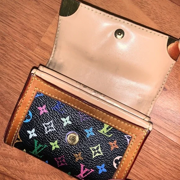 Authentic Louis Vuitton Takashi Murakami Multicolor Coin Case